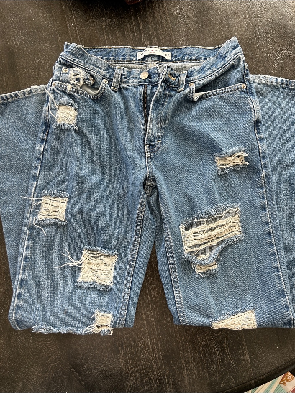 Vintage Tommy Hilfiger Light Blue Distressed Straight Jeans